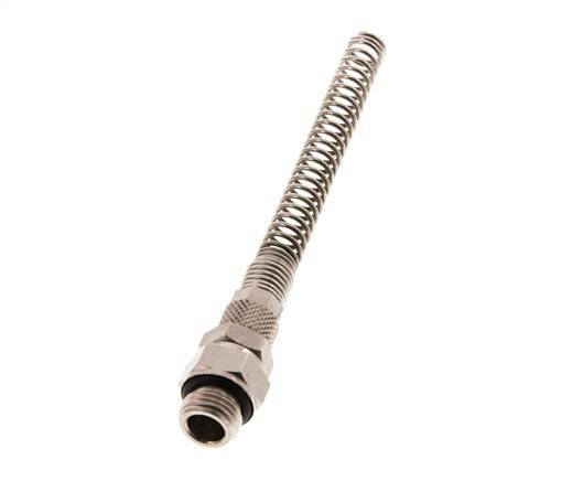 6x4 & G1/4'' Nickel plated Brass Straight Push-on Fitting with Male Threads Rotatable Bend Protection [2 Pieces]