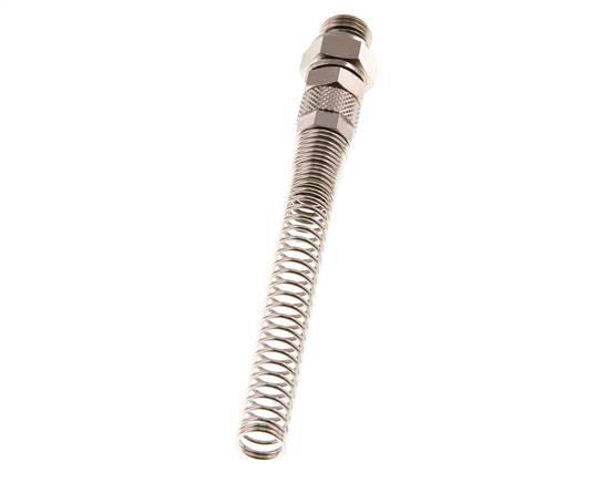 8x5 & G1/4'' Nickel plated Brass Straight Push-on Fitting with Male Threads Rotatable Bend Protection [2 Pieces]