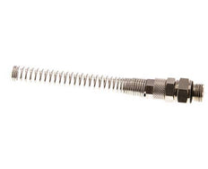 8x5 & G1/4'' Nickel plated Brass Straight Push-on Fitting with Male Threads Rotatable Bend Protection [2 Pieces]