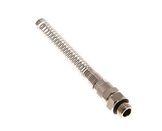 8x5 & G1/4'' Nickel plated Brass Straight Push-on Fitting with Male Threads Rotatable Bend Protection [2 Pieces]