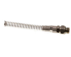 8x6 & G1/4'' Nickel plated Brass Straight Push-on Fitting with Male Threads Rotatable Bend Protection [2 Pieces]