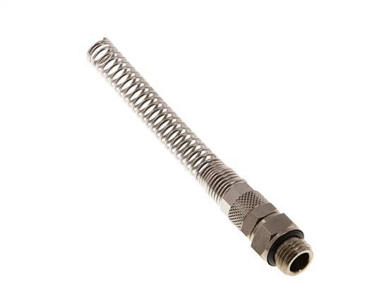 8x6 & G1/4'' Nickel plated Brass Straight Push-on Fitting with Male Threads Rotatable Bend Protection [2 Pieces]