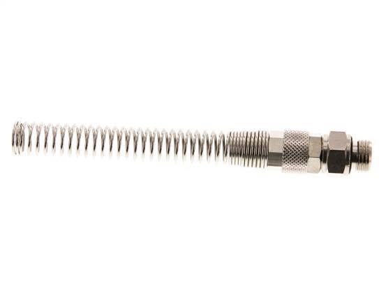 10x8 & G1/4'' Nickel plated Brass Straight Push-on Fitting with Male Threads Rotatable Bend Protection