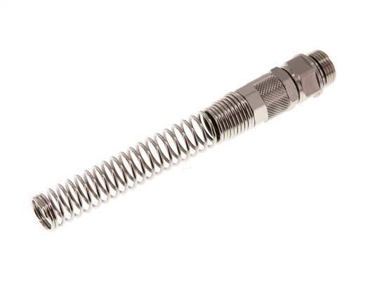 12x8 & G3/8'' Nickel plated Brass Straight Push-on Fitting with Male Threads Rotatable Bend Protection