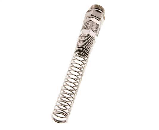 12x10 & G3/8'' Nickel plated Brass Straight Push-on Fitting with Male Threads Rotatable Bend Protection
