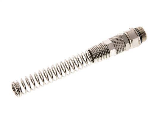 12x10 & G3/8'' Nickel plated Brass Straight Push-on Fitting with Male Threads Rotatable Bend Protection
