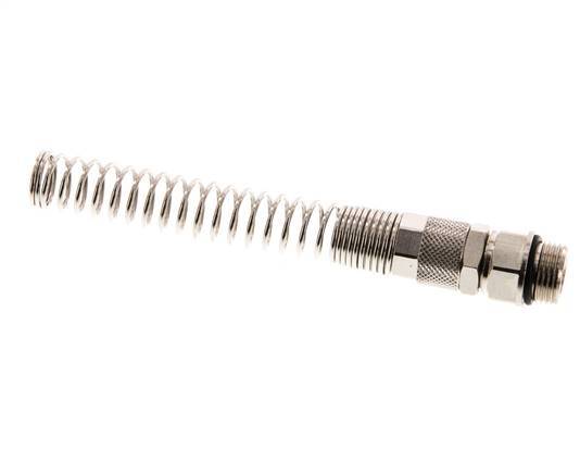 12x10 & G3/8'' Nickel plated Brass Straight Push-on Fitting with Male Threads Rotatable Bend Protection