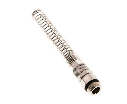 12x10 & G3/8'' Nickel plated Brass Straight Push-on Fitting with Male Threads Rotatable Bend Protection