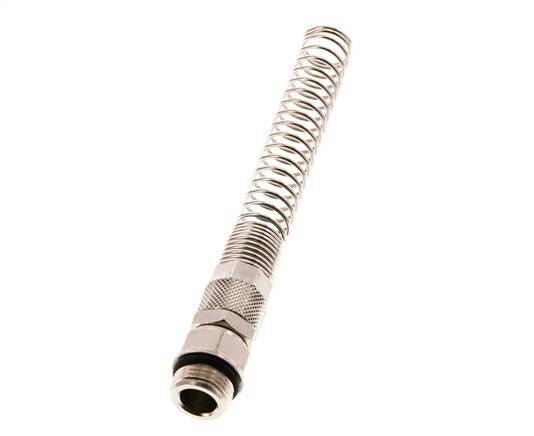 12x10 & G3/8'' Nickel plated Brass Straight Push-on Fitting with Male Threads Rotatable Bend Protection