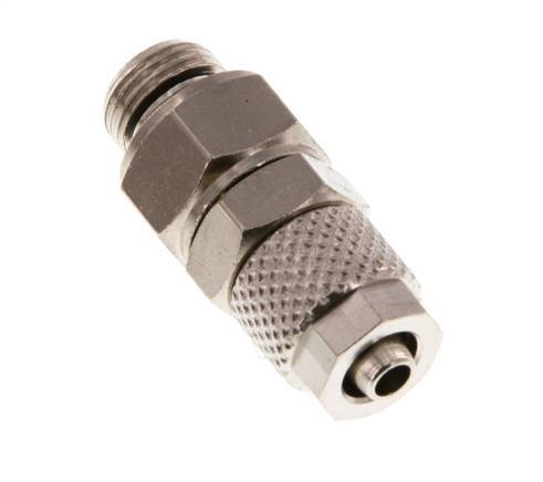 6x4 & G1/8'' Nickel plated Brass Straight Push-on Fitting with Male Threads Rotatable [2 Pieces]