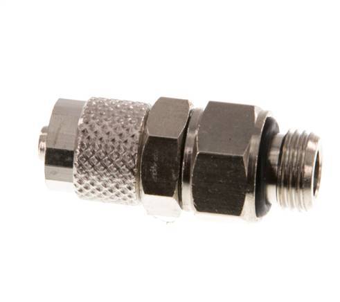 6x4 & G1/8'' Nickel plated Brass Straight Push-on Fitting with Male Threads Rotatable [2 Pieces]