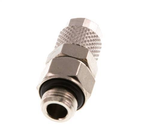 6x4 & G1/8'' Nickel plated Brass Straight Push-on Fitting with Male Threads Rotatable [2 Pieces]
