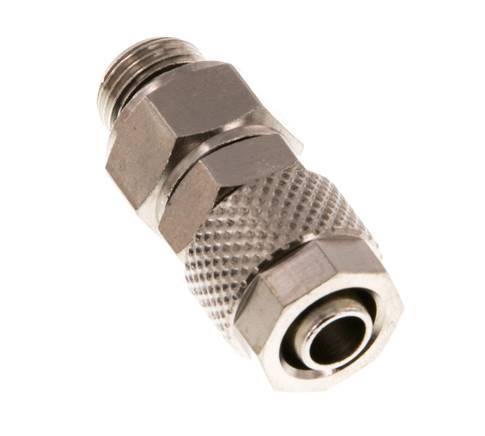 8x6 & G1/8'' Nickel plated Brass Straight Push-on Fitting with Male Threads Rotatable [2 Pieces]