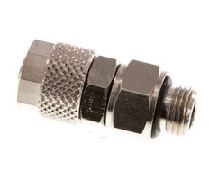 8x6 & G1/8'' Nickel plated Brass Straight Push-on Fitting with Male Threads Rotatable [2 Pieces]