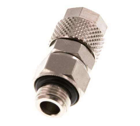 8x6 & G1/8'' Nickel plated Brass Straight Push-on Fitting with Male Threads Rotatable [2 Pieces]