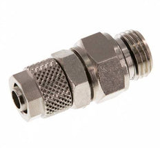 8x6 & G1/4'' Nickel plated Brass Straight Push-on Fitting with Male Threads Rotatable [2 Pieces]