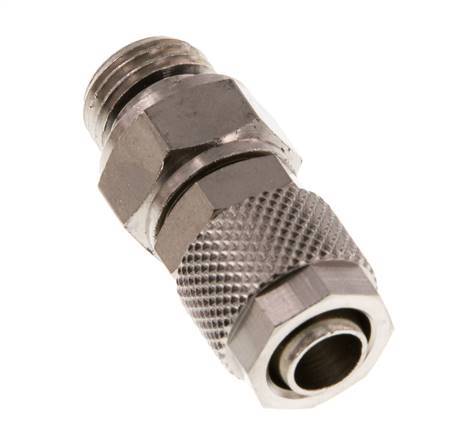 10x8 & G1/4'' Nickel plated Brass Straight Push-on Fitting with Male Threads Rotatable [2 Pieces]