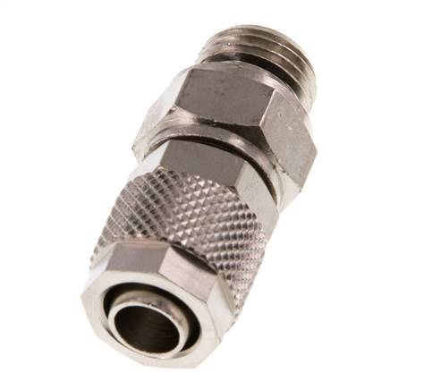 10x8 & G1/4'' Nickel plated Brass Straight Push-on Fitting with Male Threads Rotatable [2 Pieces]