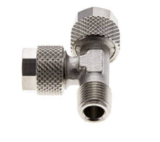 8x6 & R1/8'' Nickel Plated Brass Right Angle Tee Push-on Fitting with Male Threads [2 Pieces]