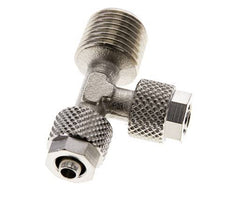 6x4 & R1/4'' Nickel Plated Brass Right Angle Tee Push-on Fitting with Male Threads [2 Pieces]