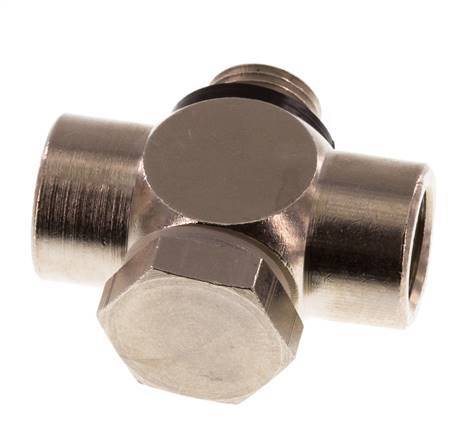 G1/8'' Nickel plated Brass Tee Banjo Fitting with Male and Female Threads with O-ring [10 Pieces]
