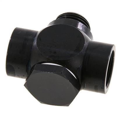 G1/2'' Aluminum Tee Banjo Fitting with Male and Female Threads with O-ring [5 Pieces]