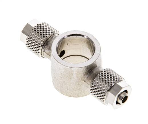 6x4 & G1/4'' Nickel plated Brass Banjo Tee Push-on Fitting [2 Pieces]
