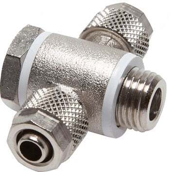 6x4 & G1/8'' Nickel plated Brass Banjo Tee Push-on Fitting with O-ring