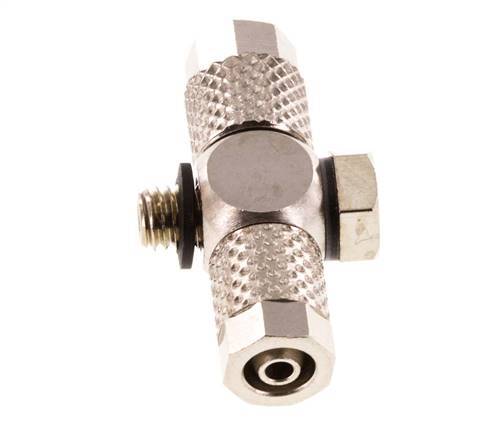 5x3 & M5 Nickel plated Brass Banjo Tee Push-on Fitting with Male Threads with O-ring [10 Pieces]