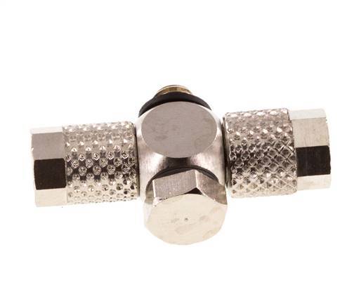 5x3 & M5 Nickel plated Brass Banjo Tee Push-on Fitting with Male Threads with O-ring [10 Pieces]
