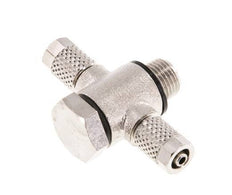 5x3 & G1/8'' Nickel plated Brass Banjo Tee Push-on Fitting with O-ring [10 Pieces]