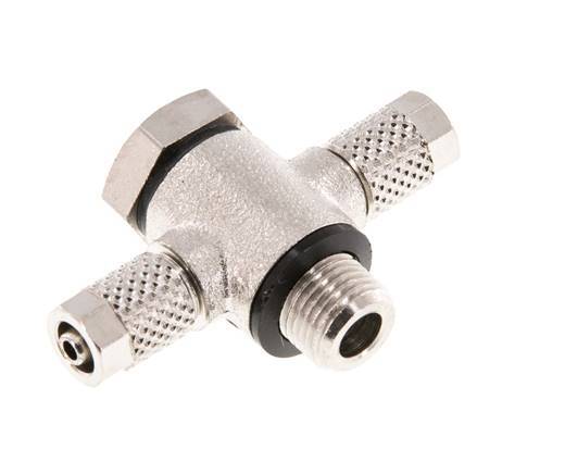 5x3 & G1/8'' Nickel plated Brass Banjo Tee Push-on Fitting with O-ring [10 Pieces]