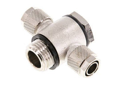 12x10 & G1/2'' Nickel plated Brass Banjo Tee Push-on Fitting with O-ring [5 Pieces]