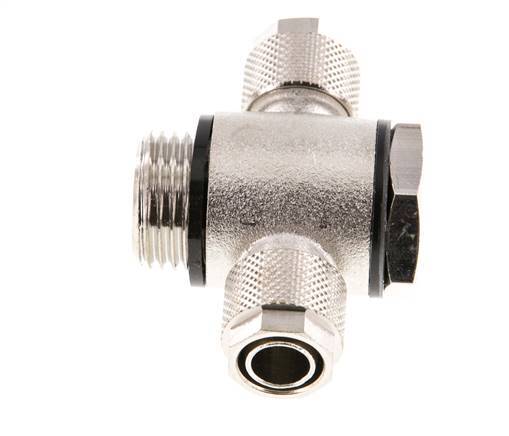 12x10 & G1/2'' Nickel plated Brass Banjo Tee Push-on Fitting with O-ring [5 Pieces]