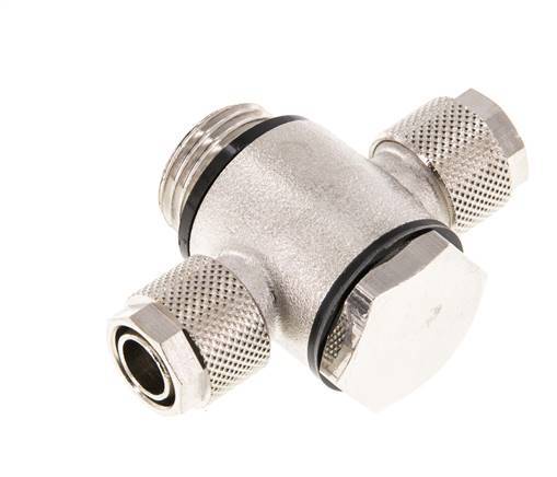 12x10 & G1/2'' Nickel plated Brass Banjo Tee Push-on Fitting with O-ring [5 Pieces]