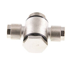 12x10 & G1/2'' Nickel plated Brass Banjo Tee Push-on Fitting with O-ring [5 Pieces]