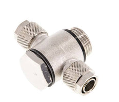 12x10 & G1/2'' Nickel plated Brass Banjo Tee Push-on Fitting with O-ring [5 Pieces]