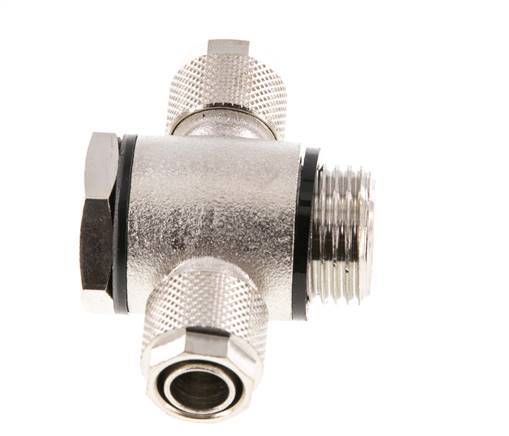 12x10 & G1/2'' Nickel plated Brass Banjo Tee Push-on Fitting with O-ring [5 Pieces]
