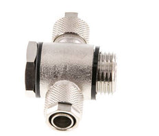 12x10 & G1/2'' Nickel plated Brass Banjo Tee Push-on Fitting with O-ring [5 Pieces]