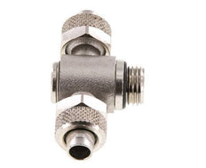 10x8 & G1/4'' Nickel plated Brass Tee Push-on Fitting with Male Threads Rotatable Inner Hexagon