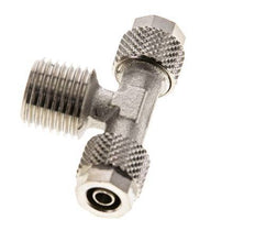 6x4 & R1/4'' Nickel plated Brass Tee Push-on Fitting with Male Threads [2 Pieces]