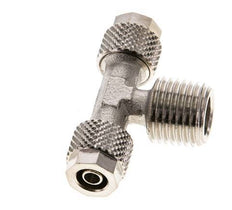 6x4 & R1/4'' Nickel plated Brass Tee Push-on Fitting with Male Threads [2 Pieces]