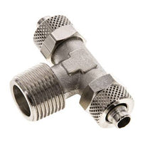 8x6 & R3/8'' Nickel plated Brass Tee Push-on Fitting with Male Threads [2 Pieces]