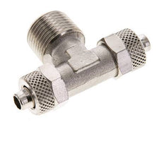 8x6 & R3/8'' Nickel plated Brass Tee Push-on Fitting with Male Threads [2 Pieces]