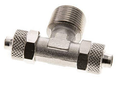 8x6 & R3/8'' Nickel plated Brass Tee Push-on Fitting with Male Threads [2 Pieces]