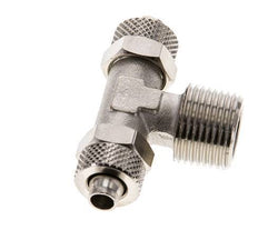 8x6 & R3/8'' Nickel plated Brass Tee Push-on Fitting with Male Threads [2 Pieces]