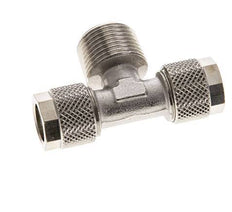10x8 & R3/8'' Nickel plated Brass Tee Push-on Fitting with Male Threads [2 Pieces]