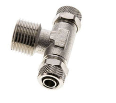 10x8 & R1/2'' Nickel plated Brass Tee Push-on Fitting with Male Threads