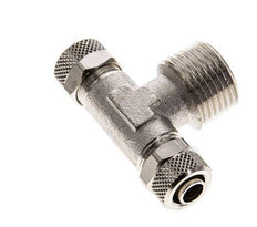 10x8 & R1/2'' Nickel plated Brass Tee Push-on Fitting with Male Threads