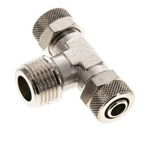 12x10 & R1/2'' Nickel plated Brass Tee Push-on Fitting with Male Threads